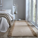Flair Rugs Bež ručno rađena staza od mješavine vune 60x230 cm Rene Fringed Ribbed – | shoptok.hr
