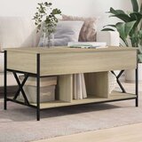 vidaXL Klubska mizica sonoma hrast 100x55x50 cm inž. les in kovina | Shoptok.si