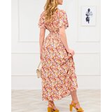 Resti Light brown women's floral maxi dress - Clothing | Shoptok.si