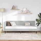  Kotna postelja z vzglavjem Svetlo siva 80 x 200 cm Žamet, (5000069071) | Shoptok.si
