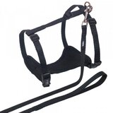 Nobby oprsnica s povodcem mesh za mačke, črna - 20-25 cm / 25-38 cm | Shoptok.si