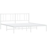  Metalni okvir za krevet s uzglavljem bijeli 193x203 cm | shoptok.hr