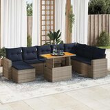 vidaXL 9-dijelni set vrtnih sofa od poliratana s jastucima sivi | shoptok.hr