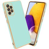 Cadorabo Ohišje, združljiv s Samsungom v sijajni metini zeleni barvi - Zlato - zaščitni pokrov iz fleksibilnega silikona TPU in z zaščito pred kamero, (20596434) | Shoptok.si