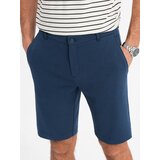 Ombre Men's SLIM FIT shorts in structured knit fabric - navy blue | Eponuda.ba