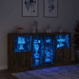  Komoda s LED svjetlima boja dimljenog hrasta 202x37x100 cm | shoptok.hr