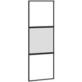  Klizna vrata s priborom crna 76 x 205 cm kaljeno staklo | shoptok.hr