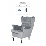  Fotelja HARRY - baršun - siva | shoptok.hr