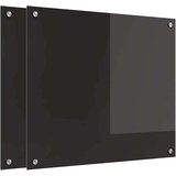 vidaXL Zaščita za kuhinjo Črna 70 x 60 x 0.8 cm kaljeno steklo | Shoptok.si