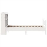 vidaXL Posteljni okvir brez vzmetnice bel 75x190 cm trdna borovina | Shoptok.si