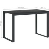 vidaXL Računalniška miza črna 110x60x73 cm iverna plošča | Shoptok.si