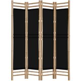  Sklopiva sobna pregrada s 4 panela 160 cm od bambusa i platna | shoptok.hr
