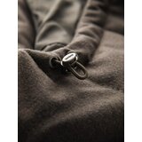 Ombre Men's long warm parka jacket with wool - dark grey melange | Shoptok.si