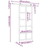  Klizna vrata Prirodna 100 x 208 cm Masivna borovina | shoptok.hr