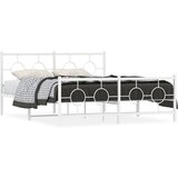 Furnova Kovinski posteljni okvir z vzglavjem in vznožjem bel 150x200 cm, (21942296) | Shoptok.si