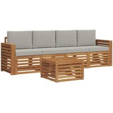  Set vanjskih sofa 5 kom. Prirodna i svijetlo siva | shoptok.hr