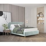 Maison de Rêve Mentol zeleni tapecirani bračni krevet s prostorom za odlaganje s podnicom 120x200 cm Noto – | shoptok.hr