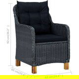  7-dijelni vrtni blagovaonski set tamnosivi | shoptok.hr