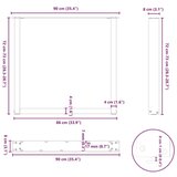vidaXL Noge stolića za kavu U-oblika 3 kom crne 90x(72-73) cm čelik | shoptok.hr
