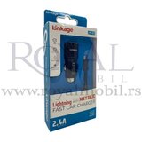  auto punjač linkage metalic LM-03 lightning 2.4A (dual port) crna Cene