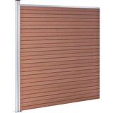  Set WPC ograda 3 kvadratne + 1 kosa 619 x 186 cm smeđi | shoptok.hr