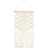  Zidna vješalica s makrameom 40 x 80 cm pamučna | shoptok.hr
