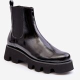 Laura Messi Women's leather ankle boots with chunky sole 2571 black Cijene