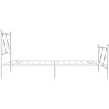  Metalni okvir kreveta uzglavlje i podnožje bijeli 100x200 cm | shoptok.hr
