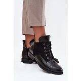 VINCEZA Patent Leather Women's Ankle Boots with Decorative Embossing Insulated | Shoptok.si