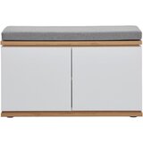 XORA garderobna klop bela, hrast artisan | Shoptok.si