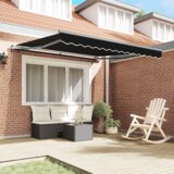 Ručna Retraktilna tenda Črna 350 x 250 cm Poliester in jeklo | Shoptok.si