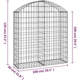  Gabionska košara s lukom 100x30x100/120 cm pocinčano željezo | Eponuda.com