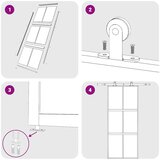  Klizna vrata crna 90 x 205 cm od kaljenog stakla i aluminija | shoptok.hr
