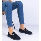 Gemre Black perforated eco-suede moccasins with a gold decoration Truffi | Shoptok.si