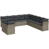 vidaXL 11-dijelni set vrtnih sofa od poliratana s jastucima sivi | shoptok.hr