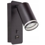  Zidno spot svetlo sa USB punjačem 1xGU10/35W/230V crno | Eponuda.com