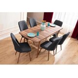 Hanah home Set Trpezarijski sto i 6 stolica Lidyana Anthracite | Eponuda.com