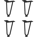 vidaXL Noge za mizo za lase 4 kosi črna 20 cm trdno jeklo | Shoptok.si
