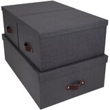 Bigso Box of Sweden Komplet 3 črnih škatel za shranjevanje Inge Cene