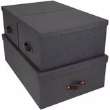 Bigso Box of Sweden Komplet 3 črnih škatel za shranjevanje Inge