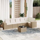 vidaXL 7-dijelni set vrtnih sofa od poliratana s jastucima bež | shoptok.hr