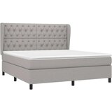  Box spring postelja z vzmetnico svetlo siva 160x200 cm žamet, (20788983) | Shoptok.si