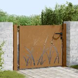  Vrtna vrata 100x100 cm Corten čelik dizajn s travom | shoptok.hr