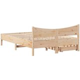 vidaXL Posteljni okvir s predali 120x200 cm trdna borovina | Shoptok.si