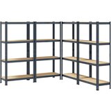 vidaXL Regal s policami 4-nadstropni 4 kosa antracit jeklo in inž. les, (21827582) | Shoptok.si
