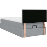 vidaXL Otomanski okvir kreveta s madraca svijetlosivi 90x190cm tkanine | shoptok.hr