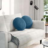  Jastučići za sjedenje 2 pcs Plava Ø 40 x 13 cm Baršun | shoptok.hr