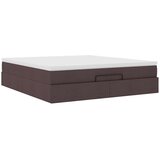 vidaXL Otomanski posteljni okvir z vzmetnico rjav 160x200 cm blago | Shoptok.si
