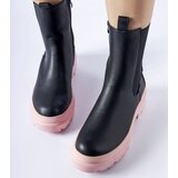 Gemre Black ankle boots on a pink sole Georgette | Shoptok.si