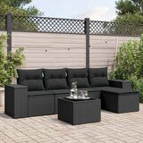 vidaXL 6-dijelni set vrtnih sofa s jastucima crni od poliratana | shoptok.hr
